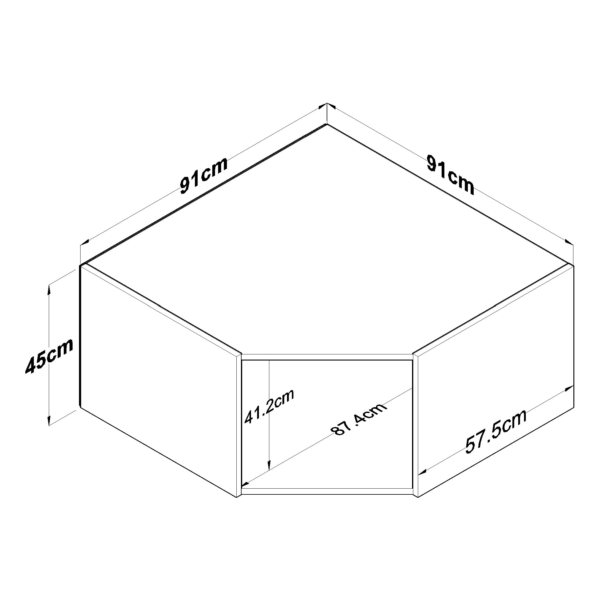 Rani BA168 Gardırop Çok Amaçlı Köşe Üst Modül Beyaz