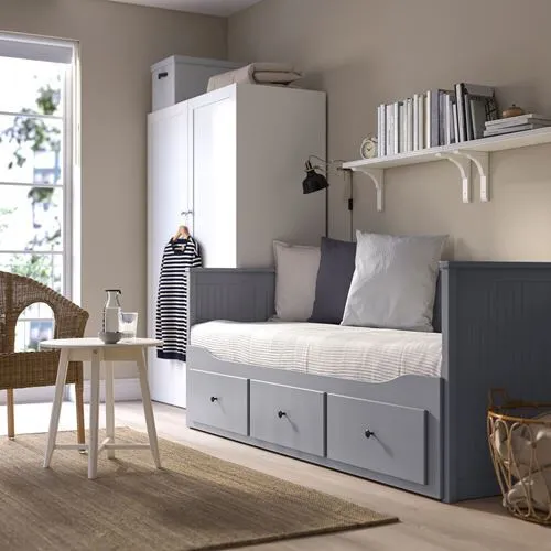 Hemnes Gri Açılabilir Divan